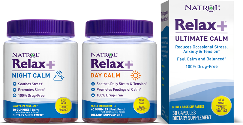 Natrol Relax+line of stress & anxiety reducing products